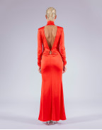 Дълга рокля с гол гръб RED NOMIA