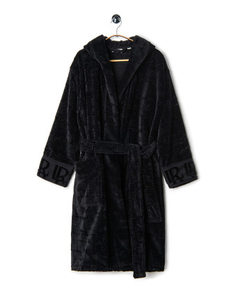 Велурен халат BLACK