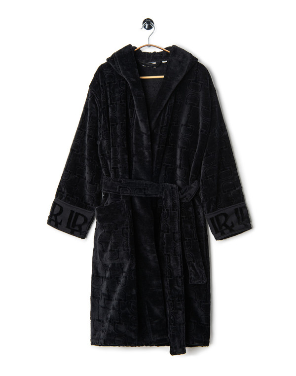 Велурен халат BLACK