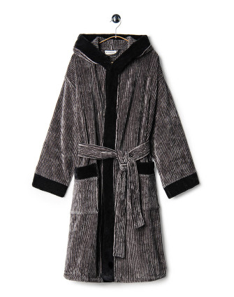 Велурен халат BLACK AND GREY