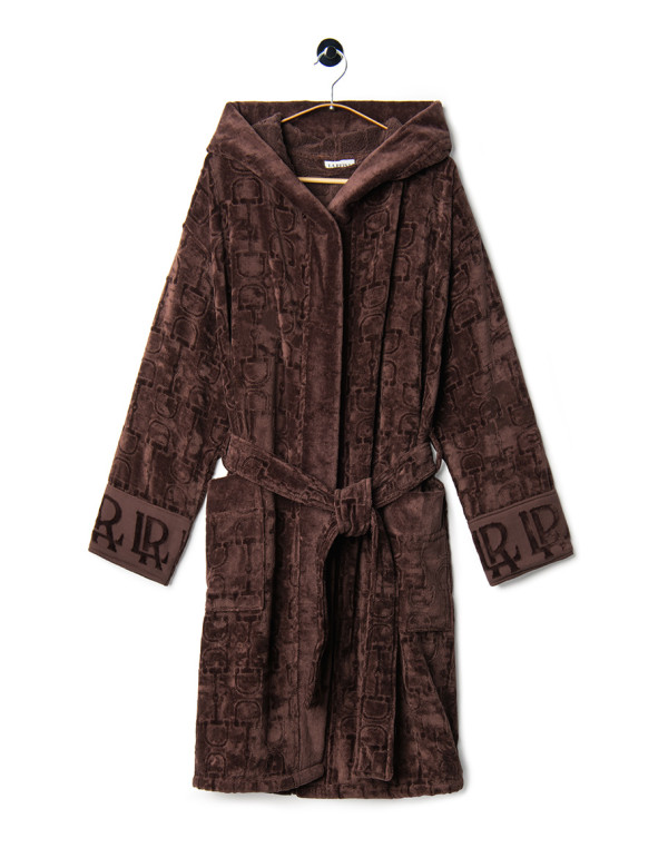 Велурен халат BROWN