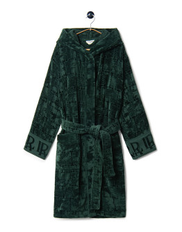 Велурен халат GREEN