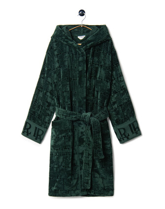 Велурен халат GREEN