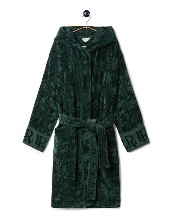 Велурен халат GREEN