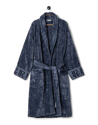 Велурен халат NAVY