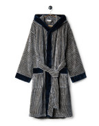 Велурен халат NAVY AND BEIGE