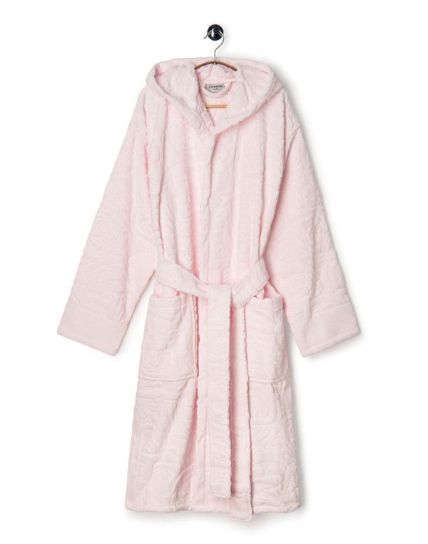 Велурен халат PINK