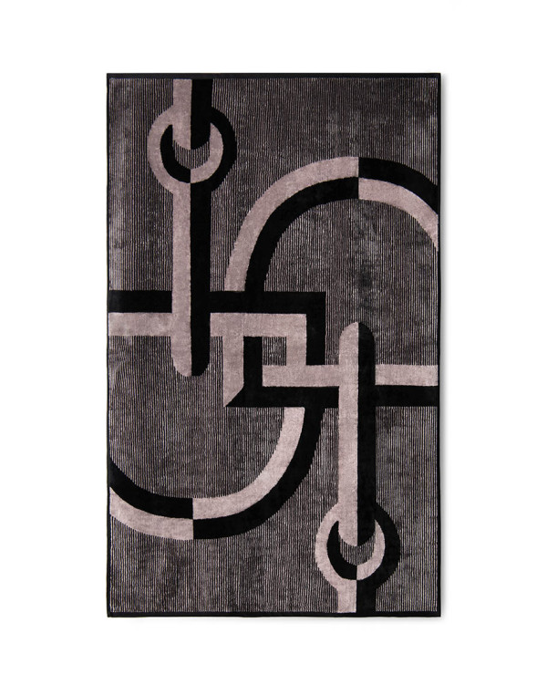 Велурена кърпа за баня BLACK AND GREY 90X150