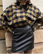 Мини кроко пола в черен цвят