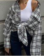 Оувърсайз памучна риза BLUE SKY