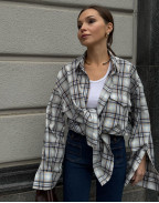 Оувърсайз памучна риза BLUE SKY