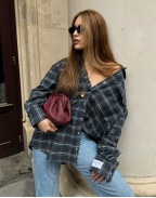 Оувърсайз риза DARK BLUE