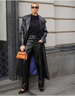 Панталони от еко кроко кожа