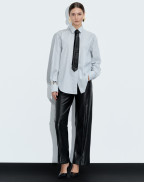 Вратовръзка от еко кроко кожа BLACK