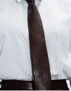 Вратовръзка от еко кроко кожа BROWN