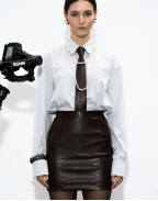 Вратовръзка от еко кроко кожа BROWN