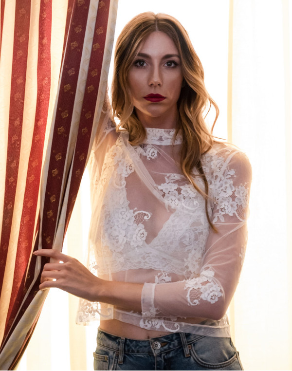 Блуза FLORAL CHANTILLY LACE MESH WHITE