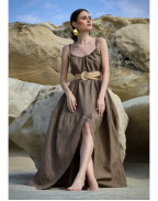 Ленена рокля GREECE BROWN