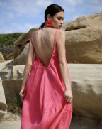 Ленена рокля GREECE PINK