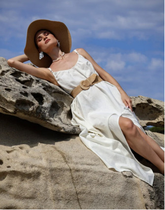 Ленена рокля GREECE WHITE