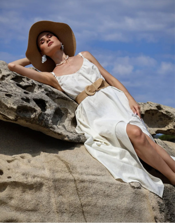 Ленена рокля GREECE WHITE