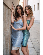 Рокля SEQUIN BLUE