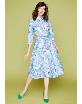 Памучна ризо-рокля с цветен пейсли мотив
