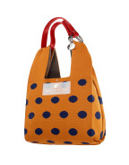 Чанта CARAMEL BROWN & NAVY BLUE DOTS