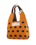 Чанта CARAMEL BROWN & NAVY BLUE DOTS
