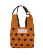 Чанта CARAMEL BROWN & NAVY BLUE DOTS