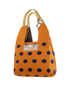 Чанта CARAMEL BROWN & NAVY BLUE DOTS
