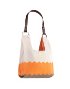 Чанта CREAMY WHITE & ORANGE & CARAMEL