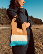 Чанта MUSTARD COLOR & WHITE & AZURE