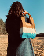 Чанта MUSTARD COLOR & WHITE & AZURE