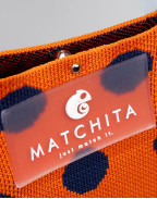 Чанта ORANGE & NAVY BLUE DOTS