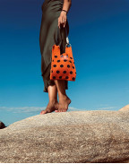 Чанта ORANGE & NAVY BLUE DOTS