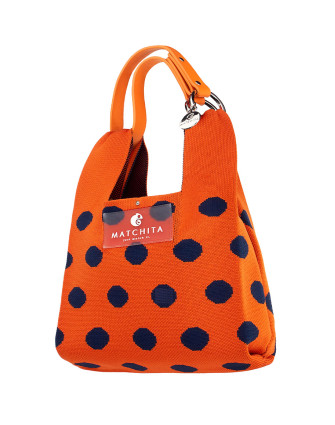 Чанта ORANGE & NAVY BLUE DOTS