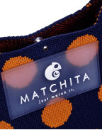 Чанта NAVY BLUE & ORANGE DOTS