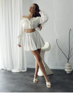 Блуза WHITE LINEN WAVES