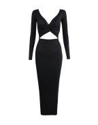 Рокля BLACK KNITTING LONG