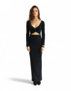 Рокля BLACK KNITTING LONG