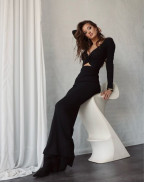 Рокля BLACK KNITTING LONG