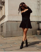 Рокля BLACK KNITTING SHORT