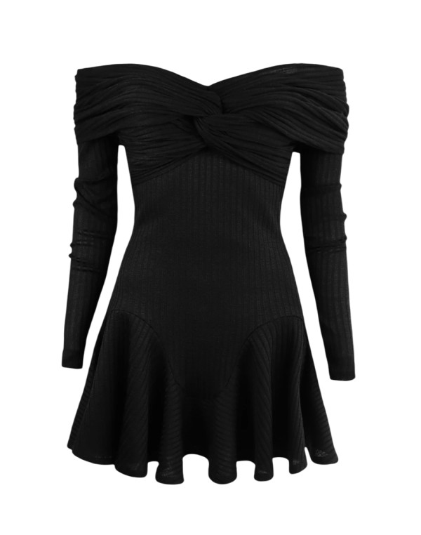 Рокля BLACK KNITTING SHORT