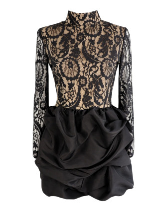 Рокля BLACK LACE TAFFETA