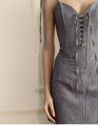 Рокля DENIM WITH TIES