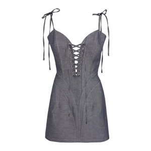 Рокля DENIM WITH TIES