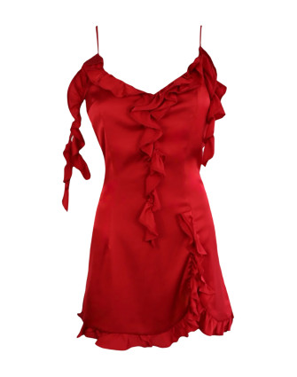 Рокля RED WAVES SATIN