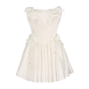 Рокля WHITE 3D FLOWERS