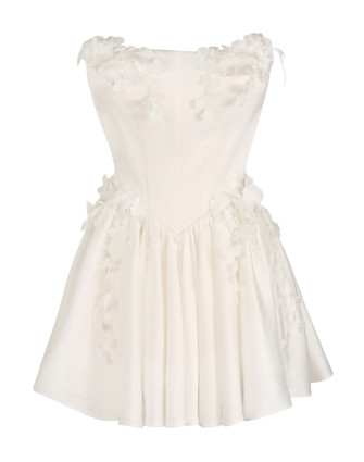 Рокля WHITE 3D FLOWERS